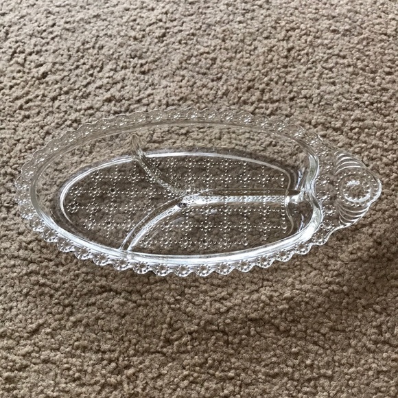 Vintage HAZEL ATLAS 3-Part Relish Dish Jewel Pattern - Picture 2 of 13